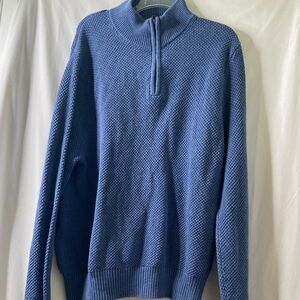 J. Crew Ciel Blue Half-Zip Preppy Sweater